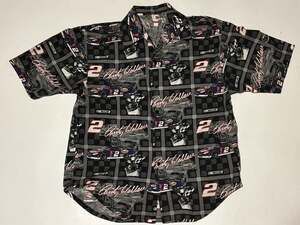 Vintage 90s Rusty Wallace NASCAR All Over Print Button-Up Shirt